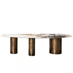 Ensemble table et chaises de salle à manger pour maison de design italien table à manger de luxe en pierre naturelle - Product Image 1