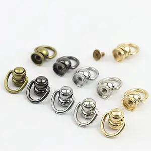 D Ring Stud Screw Ball Post Head Buttons, lega Ball Studs rivetti D Ring per borsa a tracolla in pelle Craft