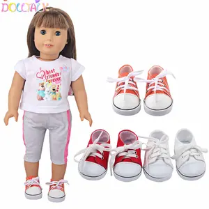 Bebek ayakkabıları toptan 18 inç amerikan oyuncak bebek Sneakers kanvas ayakkabılar bebek ayakkabıları