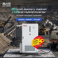 Système de stockage tout-en-un MATE 125kW 261kWh avec batterie LiFePO4, armoire extérieure, refroidissement liquide, onduleur hybride IP54, certifié CE pour les mines de charbon