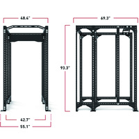 Jaula de Sentadillas Personalizada de Fábrica 75x75, Entrenador Funcional Multi Power Rack con Doble Pila de Pesas y Cruce de Cables