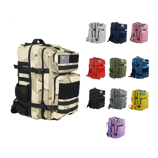 New Custom Logo OEM 900D Oxford Outdoor Hiking Backpack Waterproof Men Tactical Backpack