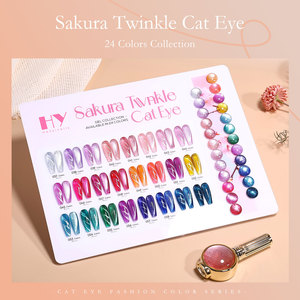 Colección Hanyinails Sakura Twinkle Cat Eye, 24 Tonos, 15ml, Esmalte <span class=keywords><strong>de</strong></span> Gel Magnético <span class=keywords><strong>de</strong></span> Color Premium, Acabado Brillante, Removible - Product Image 4