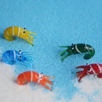 Artisanat en verre fait main pour aquariums marins, poissons de dessin animé, crevettes, tortues, décorations pour aquariums, ornements de micro-paysages