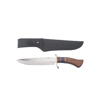 Couteau de chasse haut de gamme à lame pleine en acier inoxydable avec manche en bois, couteau de survie pour l'extérieur avec étui