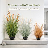 Herbe de renard artificielle beige courbée pour l'automne, 120 cm, plante ornementale artificielle en pot pour la décoration de la ferme, du porche et de l'entrée