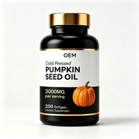 Capsules d'huile de graines de citrouille pressée à froid à marque privée 3000mg – Extrait de graines de citrouille en gélules souples pour le bien-être quotidien