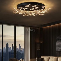 Lustre moderne en verre en forme de feuille, décoration de villa de luxe de haute qualité ANNO, personnalisation possible