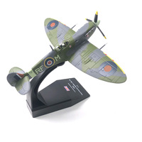 Modèle d'avion de chasse Spitfire de la Seconde Guerre mondiale à l'échelle 1:72, en alliage, produit fini, jouet de collection