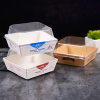 Vente en gros plateau à sandwich personnalisé en papier kraft blanc pour fenêtre boîte à dessert pour gâteau sushi aliments pour bébé avec gaufrage mat laminage