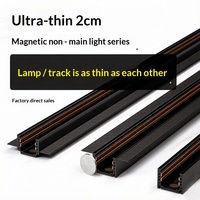Rail lumineux magnétique en aluminium ultra-fin à montage en surface, blanc/noir, intelligent, encastré, pré-installé, pour éclairage de salon