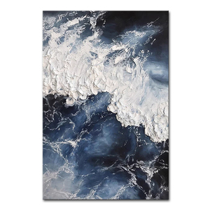 Tableau <span class=keywords><strong>abstrait</strong></span> 3D effet vague, décoration murale, peinture à l'huile <span class=keywords><strong>acrylique</strong></span> texturée peinte à la main sur toile, œuvres d'art à suspendre - Product Image 1