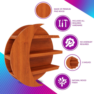 ชั้นโชว์คริสตัลแบบแขวนทำจากไม้สนทรงกลมเต็มชั้นไม้ - Product Image 3