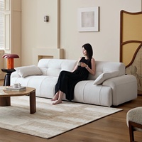 Canapé modulaire 3 places Zayshine Nordic Modern Luxury en similicuir blanc pour salon, lavable, canapé de détente vertical pour appartement
