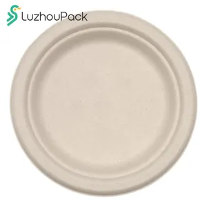 LuzhouPack da 6 pollici piatti e utensili compostabili biodegradabili Banana usa e getta piatti per feste monouso resistenti al calore