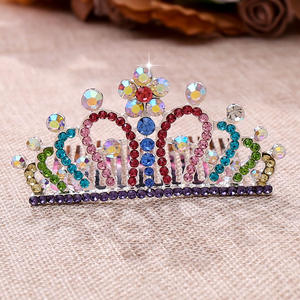 Moda bambini corona diadema <span class=keywords><strong>bambina</strong></span> <span class=keywords><strong>principessa</strong></span> pettine per capelli compleanno Performance in lega di cristallo - Product Image 5