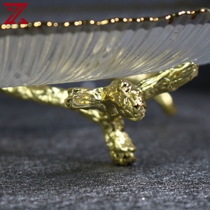 Lüks şeker aperatif meyve tabağı metal kolu standı cam tatlı tabağı oturma odası için çay masası ev - Product Image 5