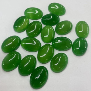 Bán buôn màu xanh lá cây mã não ngọc Chrysoprase mã não đỏ pha lê đá tự nhiên hình bầu dục vòng mặt đá Cabochon đá quý - Product Image 3