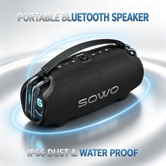 Portable Speaker 30W RMS Waterproof IP66 Wireless Stereo Sound Box Outdoor Party Camping Speaker RGB Light BT
