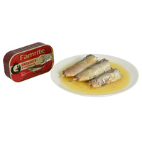 Sardines en conserve 125g*50 boîtes, marques variées, à l'huile 125g