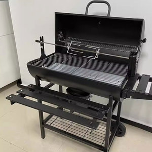 <span class=keywords><strong>Parrilla</strong></span> de barril de carbón para patio trasero, parrillas de barbacoa de carbón para exteriores, ahumador de barbacoa con asador para pollo <span class=keywords><strong>asado</strong></span> - Product Image 6