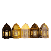 Décorations de fête islamiques musulmanes pour l'Aïd Moubarak, Ramadan, lanternes en plastique et bougies, 6*10cm, ornements de table