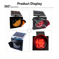 Feu de signalisation routière solaire clignotant LED jaune 400 mm 12 V en métal, marqueur de voie ambre, lampe de sécurité routière