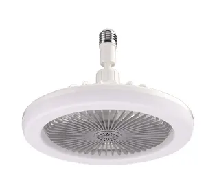 New minimalist remote control electric fan E27 screw mouth three color dimming aromatherapy household led fan light