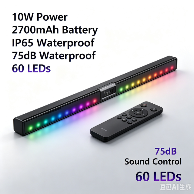 Wireless TV Sound Bar 10W 1200mAh Battery RGB LED Light Soundbar  Coaxial AUX TF USB Home Audio Surround Speaker