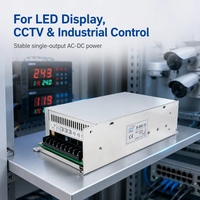 Alimentation à découpage 500W 12V 40A avec ventilateur à température contrôlée pour affichage LED, vidéosurveillance et contrôle industriel