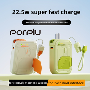 Xách tay công suất cao Ultra Slim Li-Polymer ngân hàng điện AC cắm 2-in-<span class=keywords><strong>1</strong></span> 15 Wát từ sạc không dây không thấm nước 10000mAh pd22.5w - Product Image 5