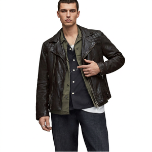 แจ็คเก็ตหนังสำหรับผู้ชาย แฟชั่นซิปแบบ Biker Coat คุณภาพพรีเมียม เสื้อคลุมกันหนาวสำหรับฤดูหนาว ดีไซน์เรียบหรู แจ็คเก็ตหนังแท้สำหรับผู้ชาย - Product Image 2