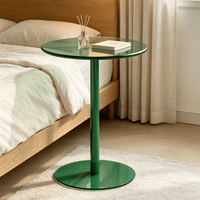 Table basse design en fer, table d'appoint de salon, mobilier de maison vert minimaliste de luxe léger de style mi-siècle pour balcon et chambre