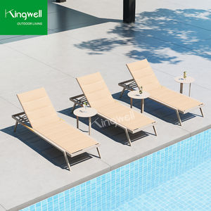 Tumbona de aluminio recliner de lujo, tumbona de Metal apilable para <span class=keywords><strong>playa</strong></span> al aire libre, jardín, Hotel, piscina, patio o sala de estar - Product Image 5