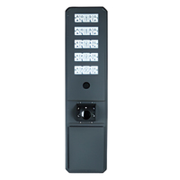 Lampadaire extérieur étanche Smart IP65 200W/300W/400W Lampadaire solaire LED tout-en-un finition galvanisée polygonale