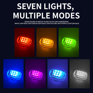 7 màu sắc chống va chạm cảnh báo <span class=keywords><strong>LED</strong></span> <span class=keywords><strong>Strobe</strong></span> ánh sáng không dây điều khiển từ xa ánh sáng đèn flash cho xe tự động xe máy-nổi bật mới - Product Image 6