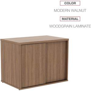 Alera ALE Open Office <b>Walnut</b> Low Storage <b>Cabinet</b> Credenza 29 1/2 X 19 1/8x 22 7/8" - Product Image 4
