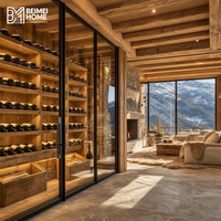 Armoire à vin sur mesure avec porte en verre et éclairage LED intégré, cadre en aluminium