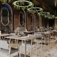Ensemble de meubles de restaurant de luxe Salle à manger d'angle de luxe Banquette en cuir Café Canapé Mobilier de restaurant Table et chaise