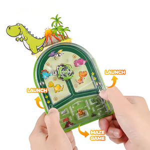 Jeu <span class=keywords><strong>de</strong></span> flipper portable HTL avec 4 cartes interchangeables, bille en acier, jouet d'arcade mécanique <span class=keywords><strong>de</strong></span> poche, jeu <span class=keywords><strong>de</strong></span> labyrinthe, sans batterie, cadeau pour enfants - Product Image 4