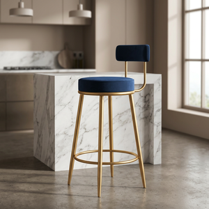 Luxury-lite Modern Home <b>Bar</b> <b>Stools</b> Iron <b>Backrest</b> Chairs High-Legged Benches Durable Eco-Friendly for Home <b>Bar</b> Use - Product Image 1