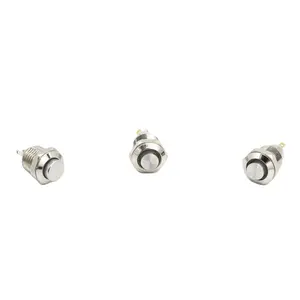 Chất Lượng Cao Chống Phá Hoại 10Mm Mini Chống Thấm Nước Cao Đầu 2Pin 1NO Tự Thiết Lập Lại Thép Không Gỉ Kim Loại Push Button Switch