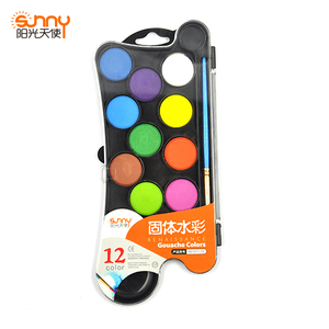 Meilleure vente Ensemble de peinture <span class=keywords><strong>à</strong></span> la <span class=keywords><strong>gouache</strong></span> 12 couleurs Aquarelle moyenne pour artistes sur papier <span class=keywords><strong>lavable</strong></span> sans danger avec emballage en boîte attrayant - Product Image 5