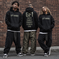 Sweat à capuche personnalisé avec logo en relief pour hommes et femmes, coupe oversize, en molleton de coton épais, style streetwear, OEM, faible MOQ, marque privée, noir