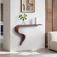 Table console murale ultra-étroite en bois massif, design minimaliste, aspect haut de gamme, étagère de rangement autonome pour hall d'entrée