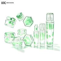 Ensemble d'emballages en verre géométrique hexagonal pour soins de la peau, 30g, 50g, 30ml, 40ml, 110ml, design ergonomique pour les marques de soins de la peau haut de gamme