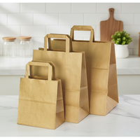Bolsa de Papel Ecológica para Comida, con Base de Cartón Reforzada de Alta Calidad, Apta para Alimentos