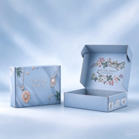 Boîte d'expédition ondulée blanc nuage avec imprimé floral vintage, idéale pour bijoux, bagues, colliers – Boîte postale pour boutiques et entreprises