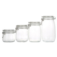 17oz stoples kaca kedap udara dengan fitur panas wadah penyimpanan makanan kecil kaleng dapur pengalengan acar Mason Jar Set