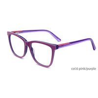 Montures optiques en acétate transparentes classiques de haute qualité, légères, à monture complète, pour tous les types de visages, œil de chat, lunettes multicolores